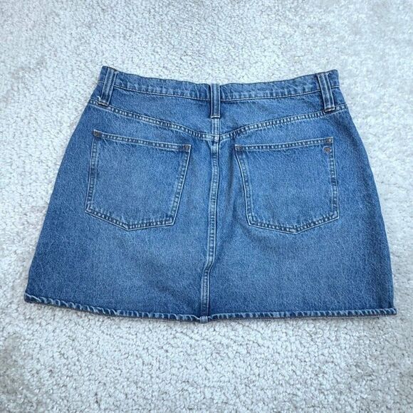 Madewell Blue Denim High Rise A-line Mini Skirt - Picture 3 of 9